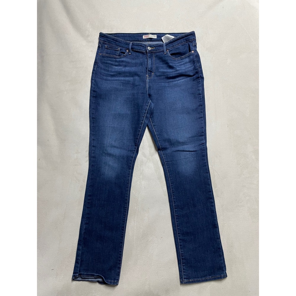 Signature by Levi Strauss Womens Mid-Rise Straight Jeans Blue W33 L34 16L